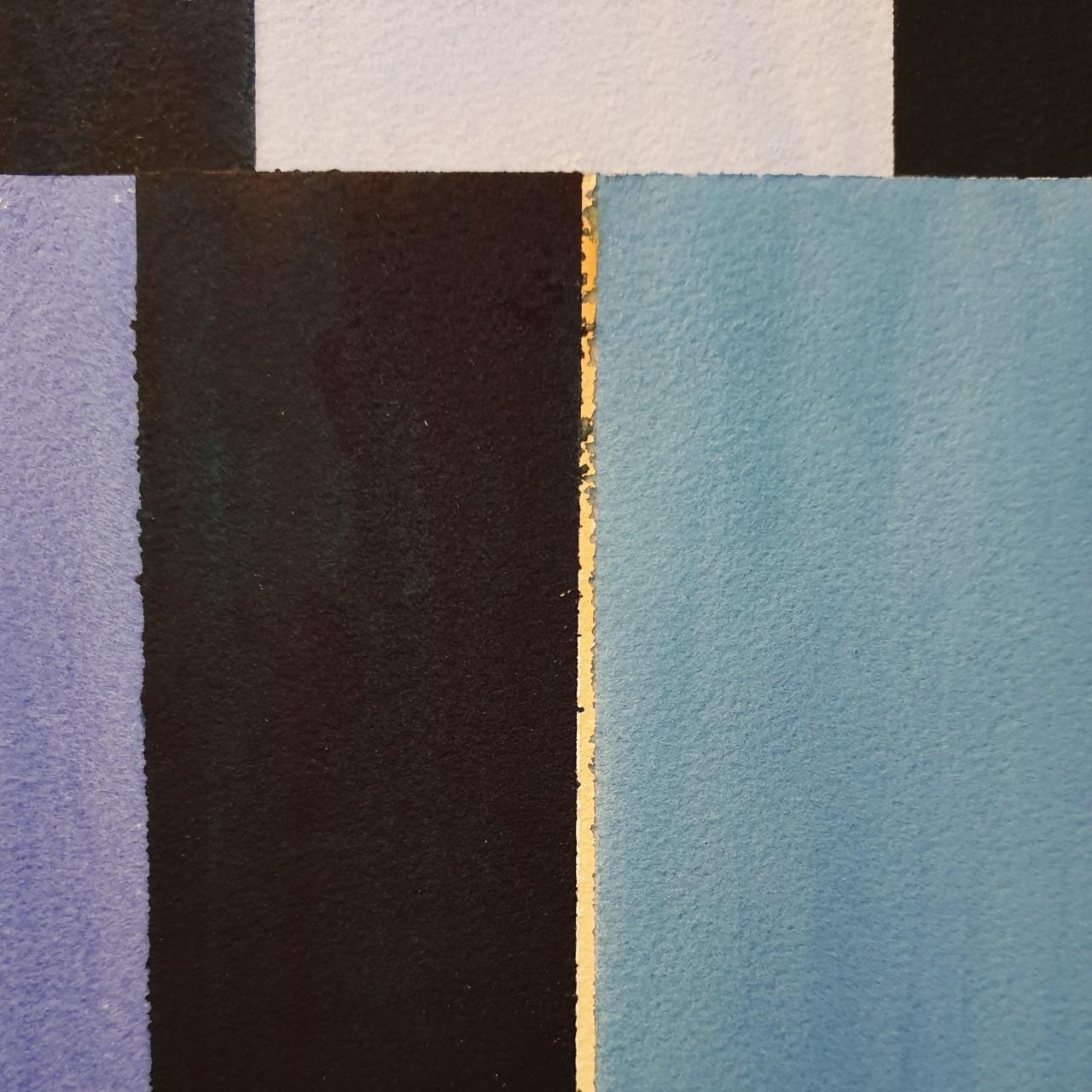 Bleu infini IV - contemporary modern abstract geometric watercolor painting (Geometrische Abstraktion), Art, von Olivier Julia