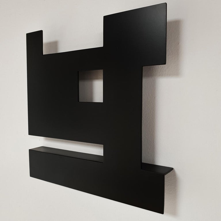 Steel 81 (v) - contemporary modern geometric sculpture painting relief - Gray Abstract Sculpture by Carl Möller