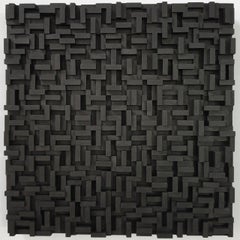 Structure urbaine V - contemporary modern geometric sculpture painting relief