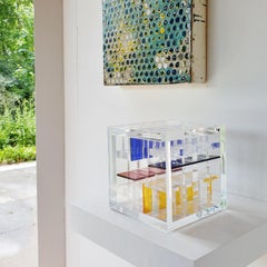 Homage to De Stijl - contemporary modern abstract geometric cube sculpture