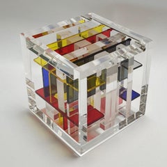 New York City - contemporary modern abstract geometric cube sculpture