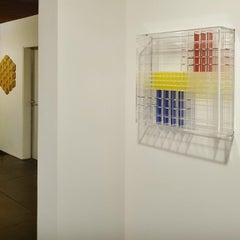 Homage to Mondriaan - contemporary modern abstract geometric cube sculpture
