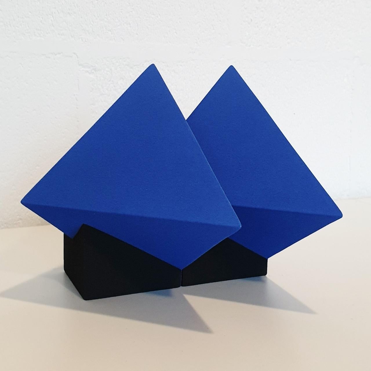 Let de Kok Abstract Sculpture - SC1502 blue - contemporary modern abstract geometric ceramic object sculpture