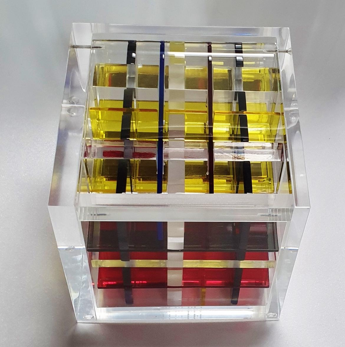 abstract cube sculpture