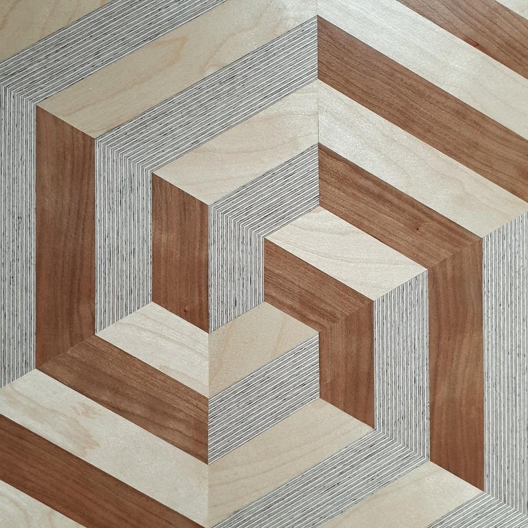 Hanneke Rijks Crossroads Contemporary Modern Abstract Geometric Wood Veneer Painting Object For Sale At 1stdibs