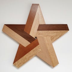 Eurostar - contemporary modern abstract geometric wood veneer painting object