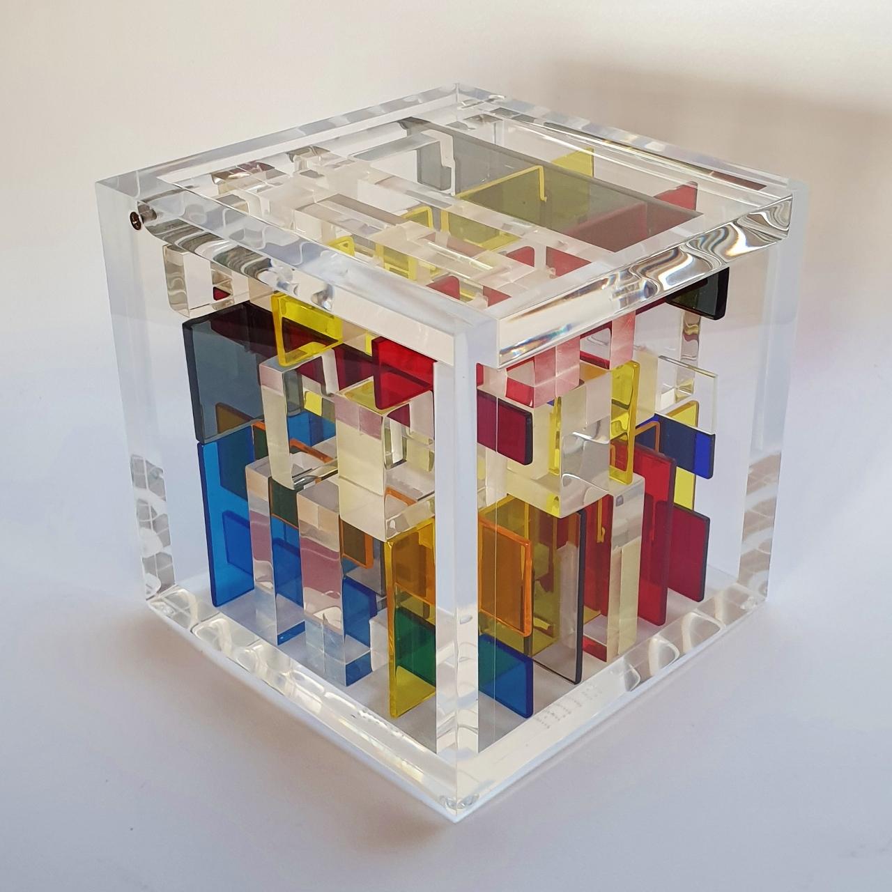 abstract cube sculpture