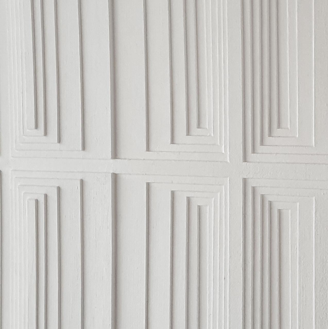 Vertical Process 2A - contemporary modern abstract geometric painting relief - Contemporary Sculpture by Eef de Graaf