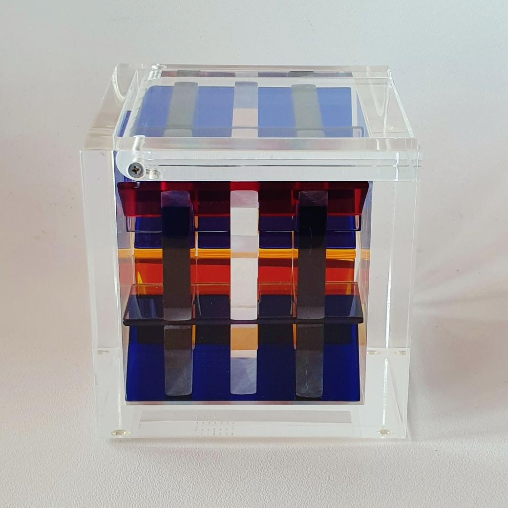 Homage to Van Doesburg - contemporary modern abstract geometric cube sculpture For Sale 1
