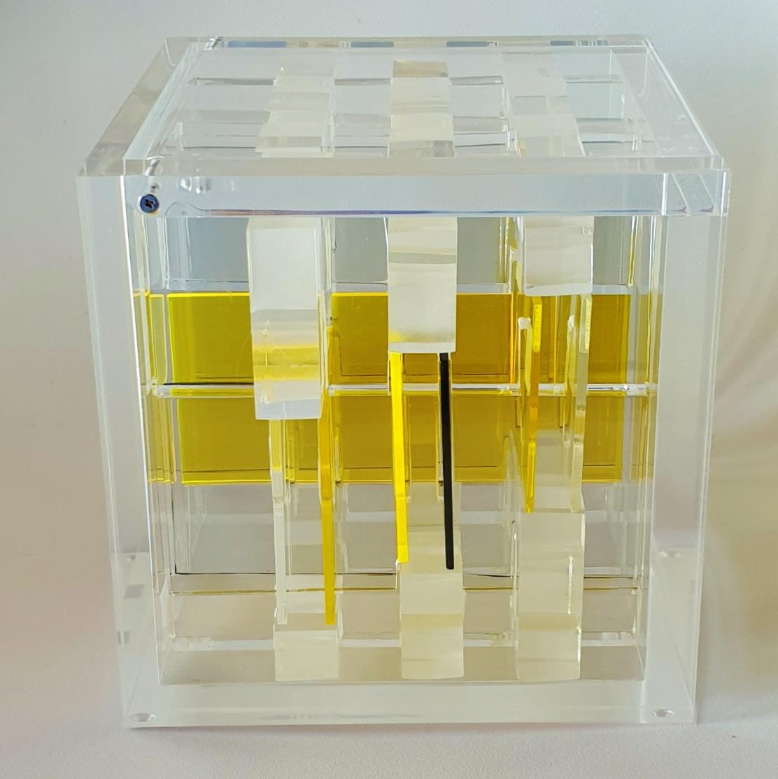 Museum Object - contemporary modern abstract geometric cube sculpture 1