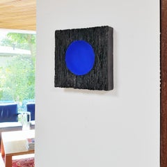 Inner Form Blue - black blue contemporary modern abstract sculpture painting