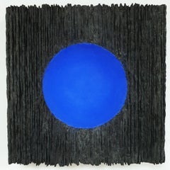 Inner Form Blue - black blue contemporary modern abstract sculpture painting