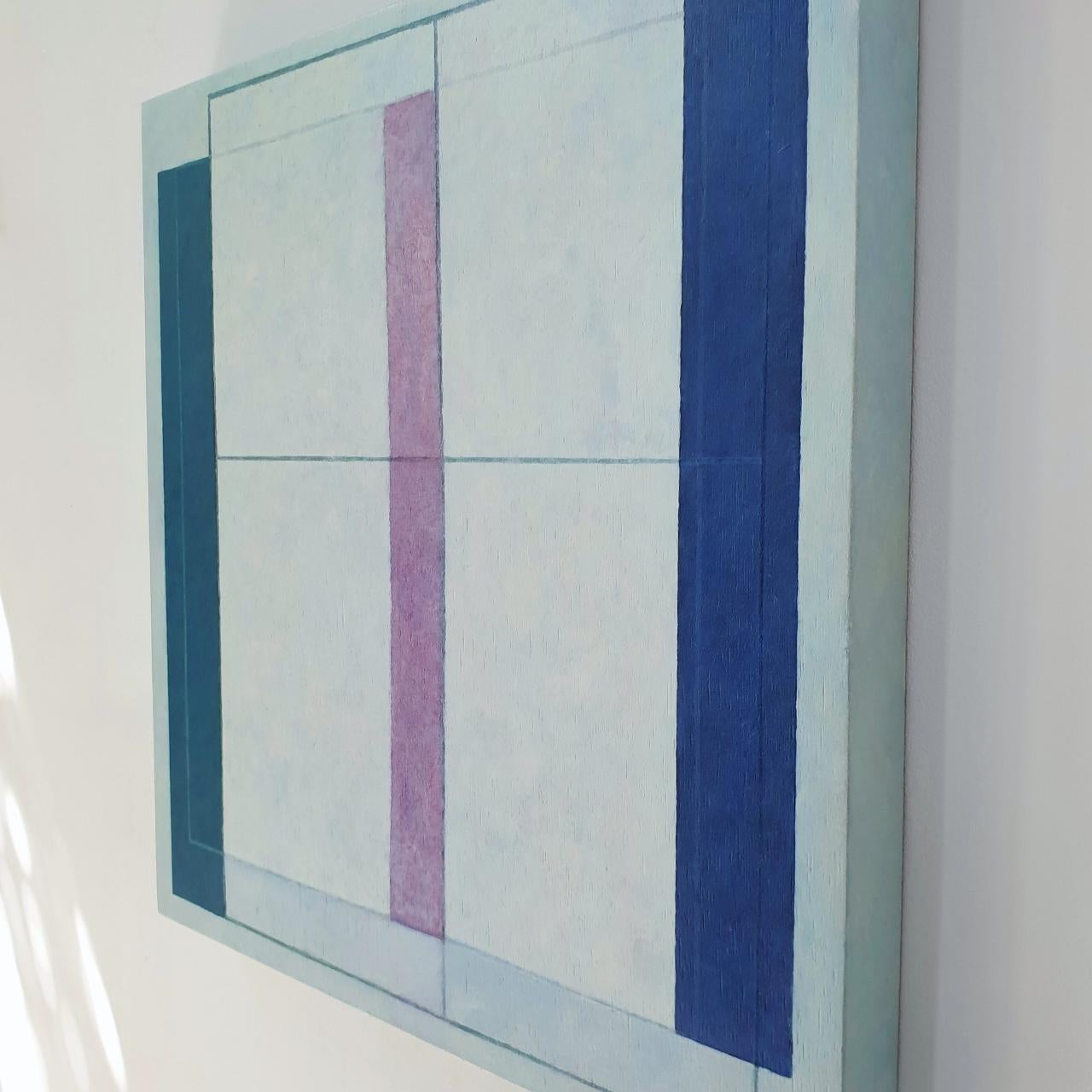 Fentre transparente – zeitgenössische moderne geometrische Skulptur-Malereiplatte (Braun), Abstract Painting, von Olivier Julia