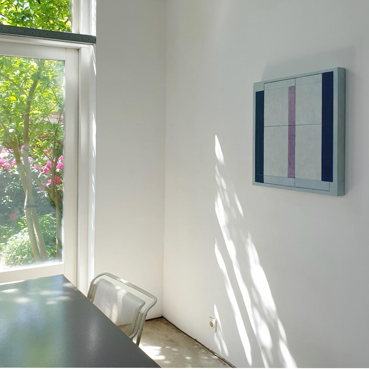 Fentre transparente – zeitgenössische moderne geometrische Skulptur-Malereiplatte – Painting von Olivier Julia