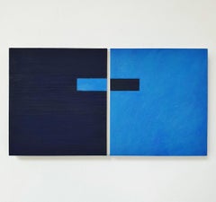 Juxtaposition IV - contemporary modern geometric sculpture painting panel