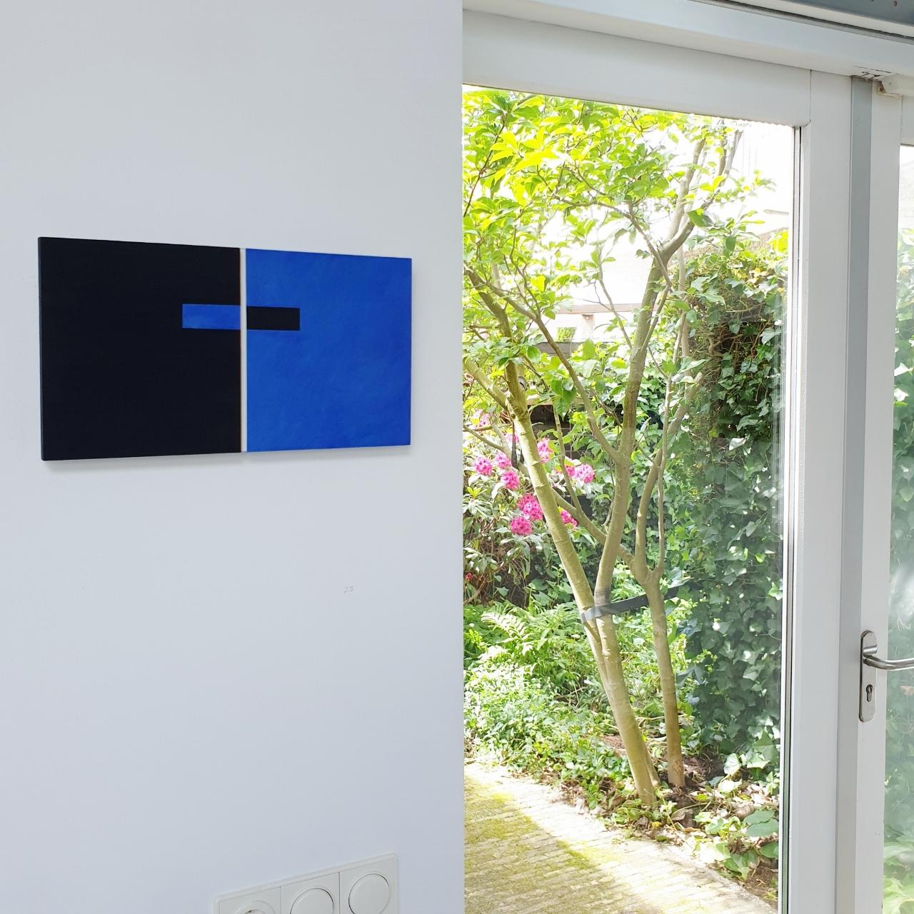 Juxtaposition IV - contemporary modern geometric sculpture painting panel - Painting by Olivier Julia