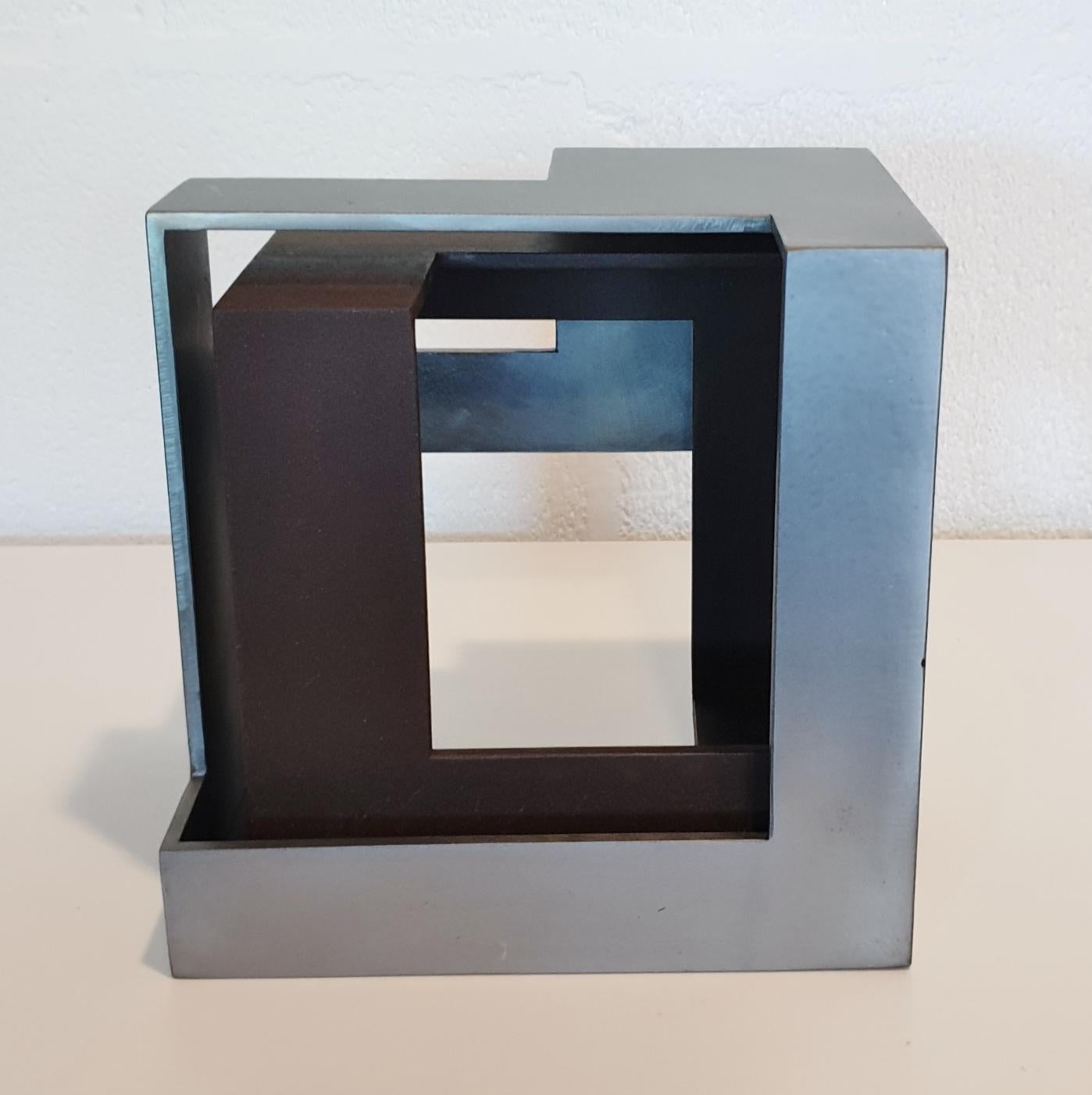 Eduardo Lacoma Abstract Sculpture - Pareja 03 - contemporary modern abstract geometric steel sculpture