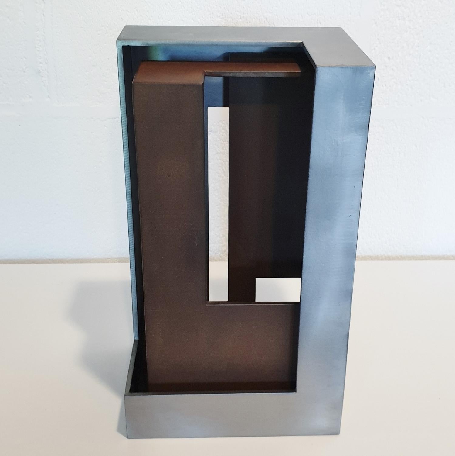 Eduardo Lacoma Abstract Sculpture - Pareja 05 - contemporary modern abstract geometric steel sculpture