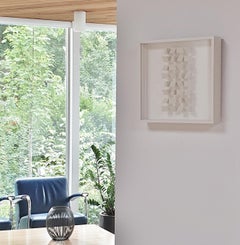 Pfahl 1a - Klaus Staudt white contemporary modern abstract geometric wall relief