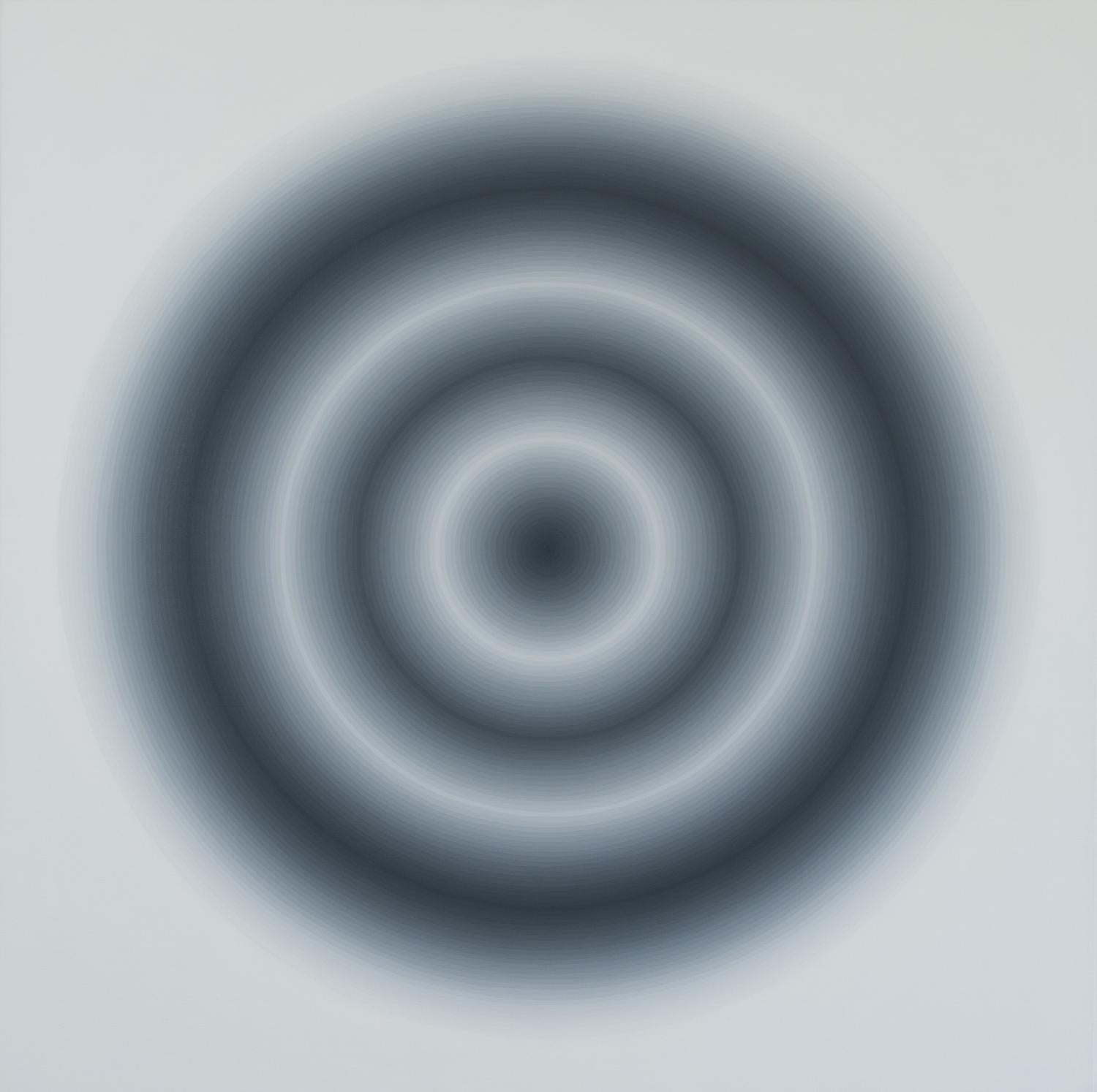 Abstract Painting Eliza Kopec - 99 cercles gris - peinture géométrique abstraite contemporaine et moderne sur toile