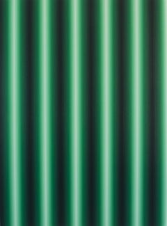 Grünes grünes Management – zeitgenössisches, modernes, abstraktes geometrisches Gemälde auf Leinwand
