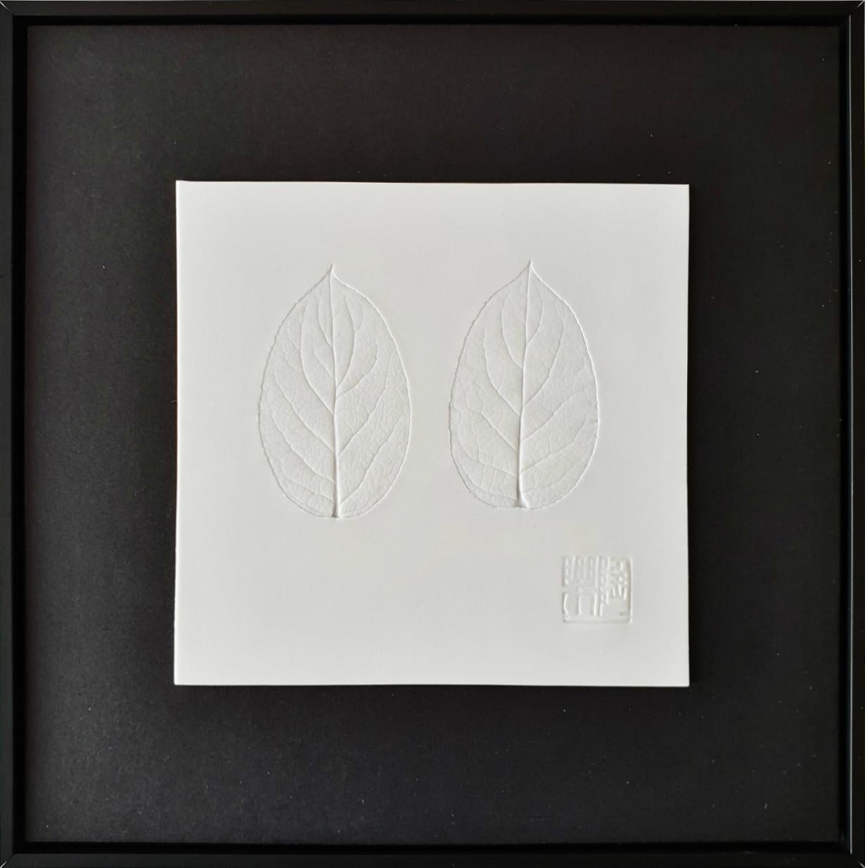 Beauty of Nature quadriptych - white black contemporary modern natural relief - Black Figurative Painting by Hans Meeuwsen