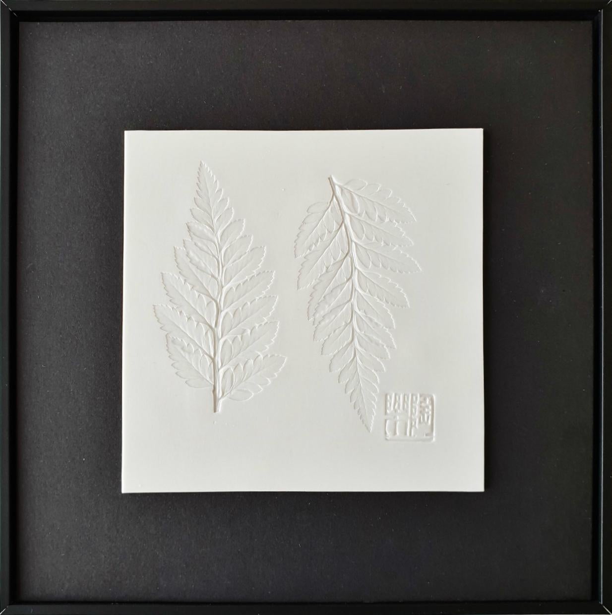 Beauty of Nature quadriptych - white black contemporary modern natural relief 3