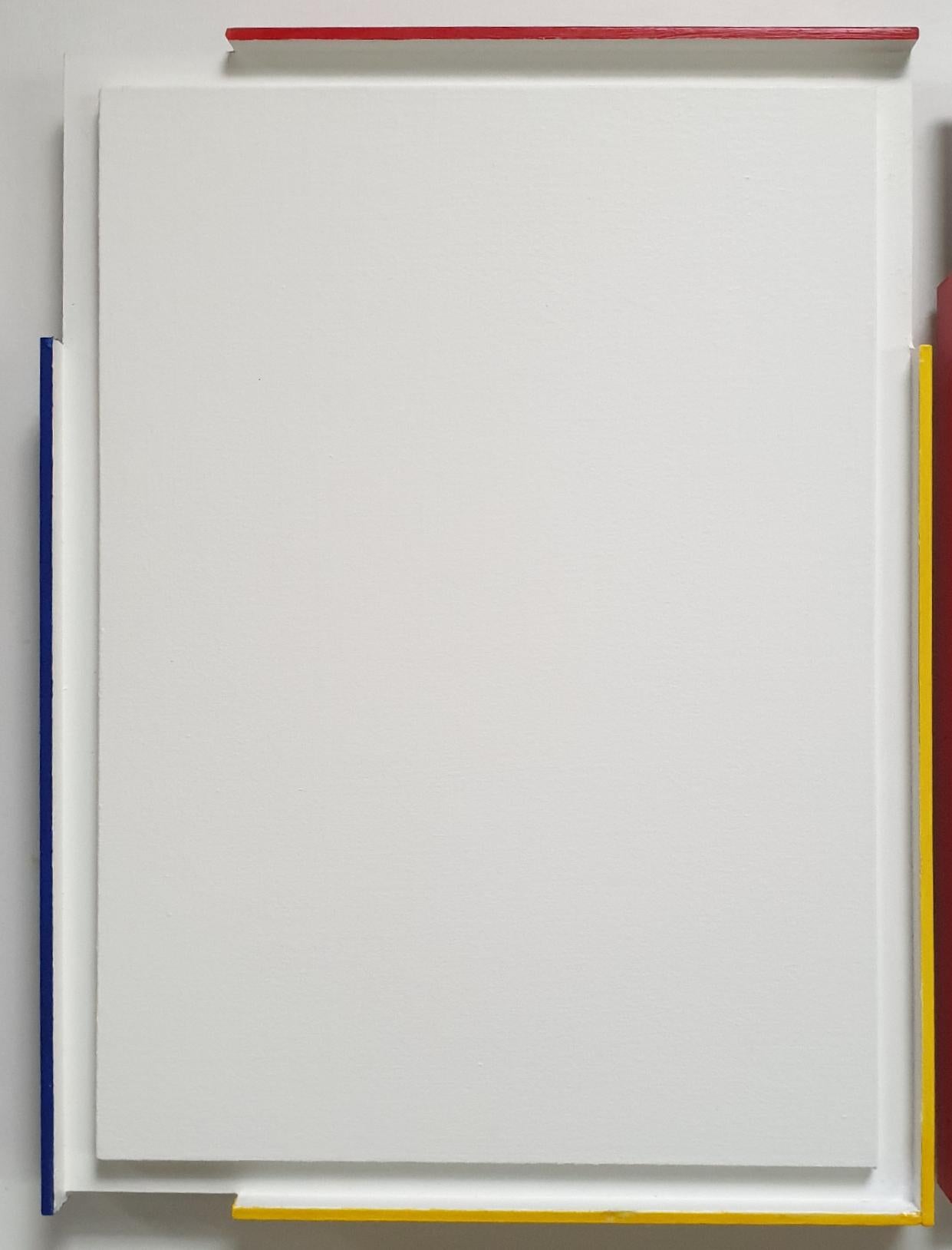 Double Contour du Blanc - zeitgenössische moderne Henri Prosi Malerei Relief im Angebot 5