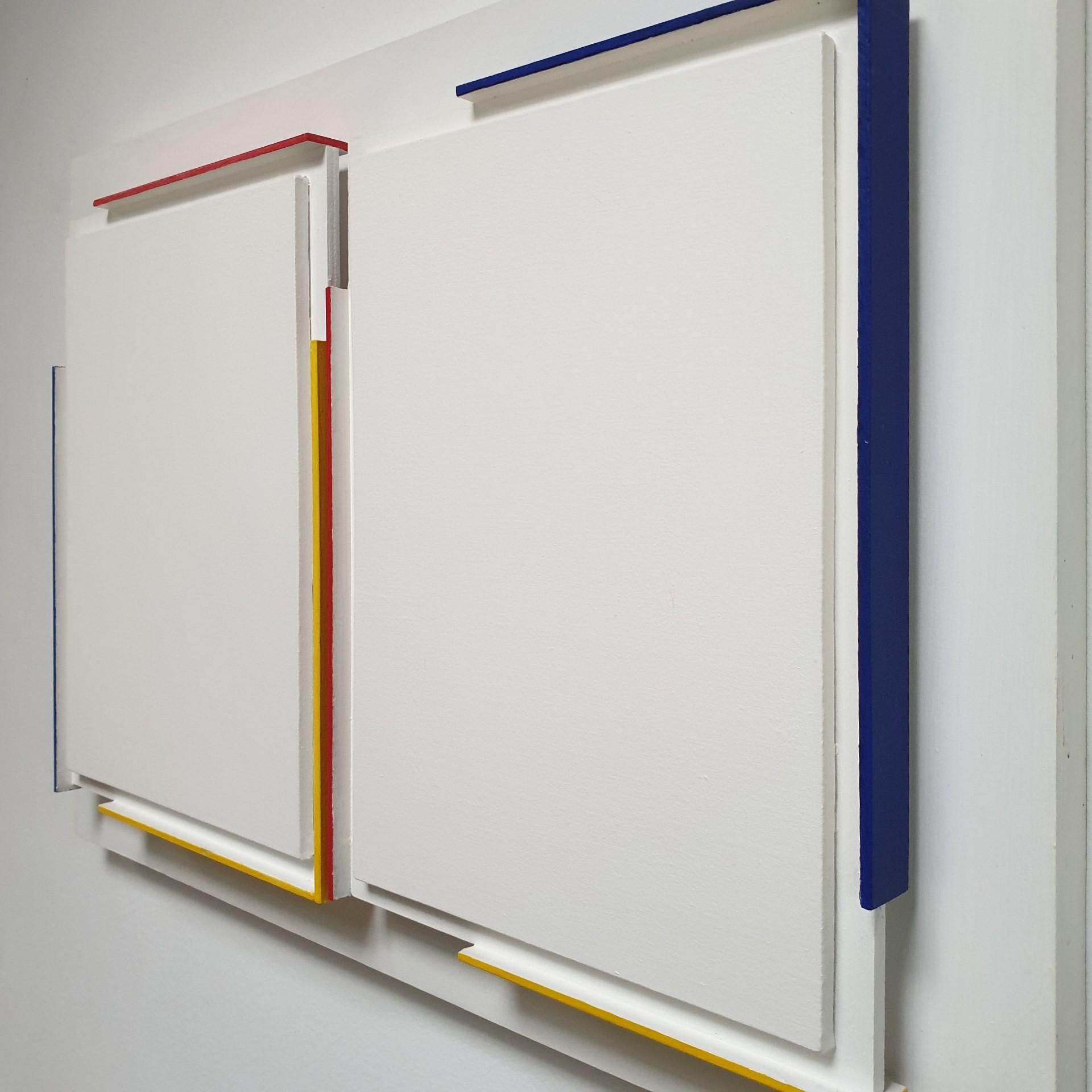 Double Contour du Blanc - zeitgenössische moderne Henri Prosi Malerei Relief im Angebot 4