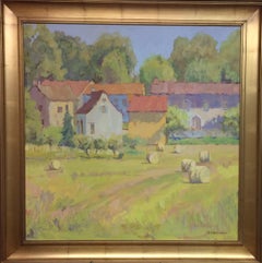 Secluded Village, original French impressionist landscape