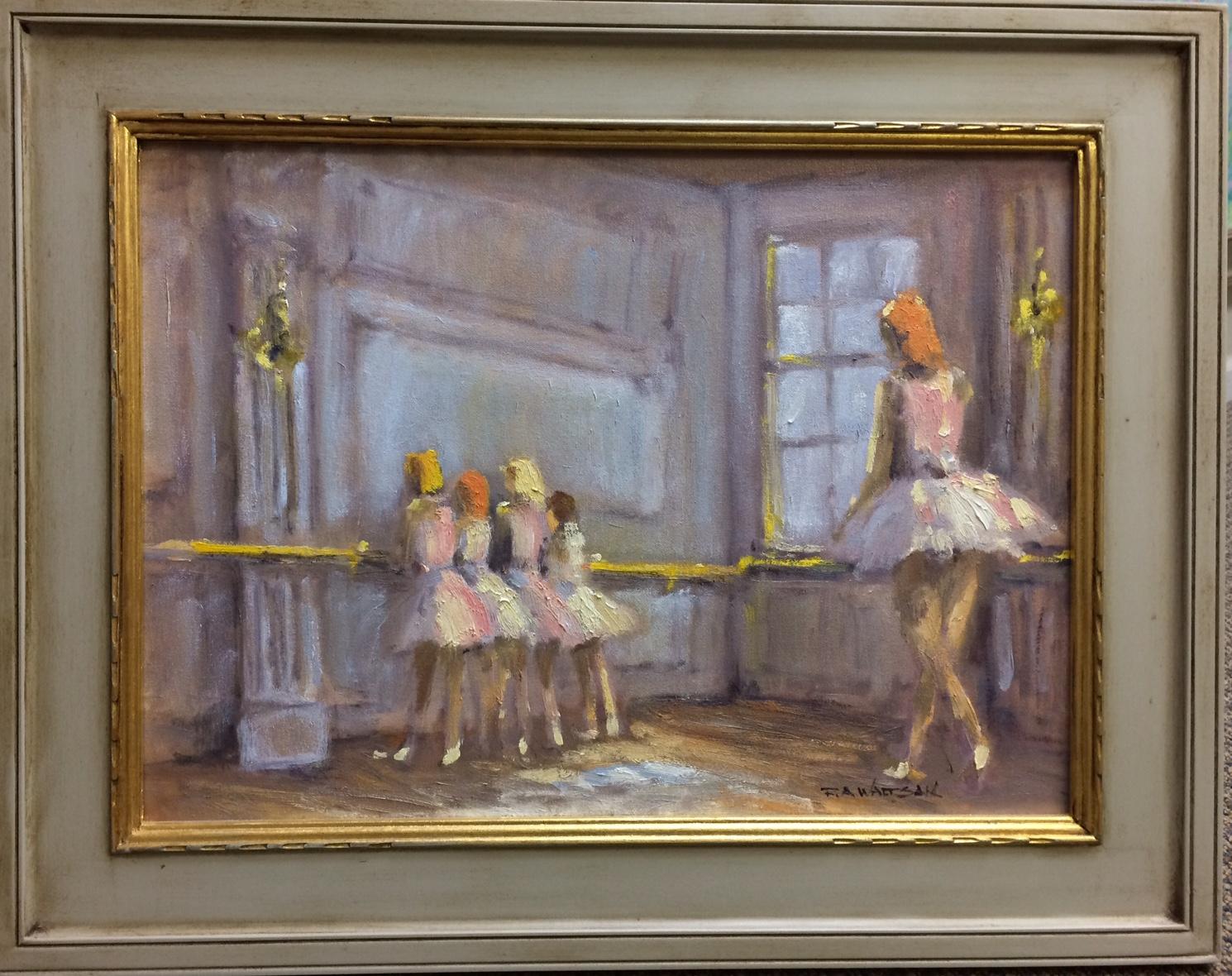 Robert Waltsak Figurative Painting - The  Dancers, original French impressionist figurative landscape