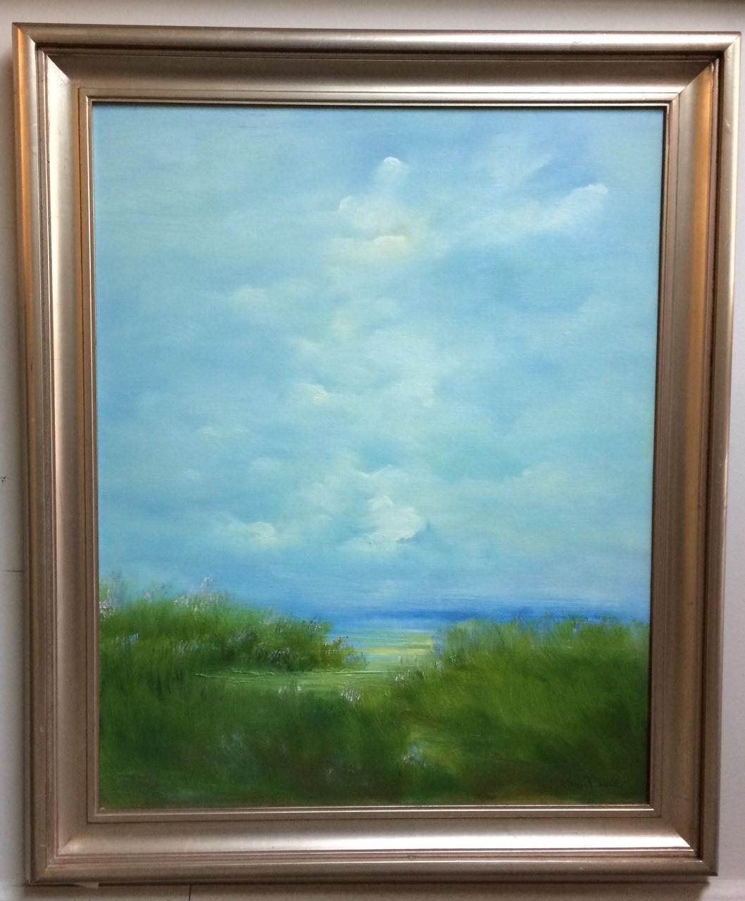 Karen Ponelli Landscape Painting - Soft Summer Light, original contemporary landscape