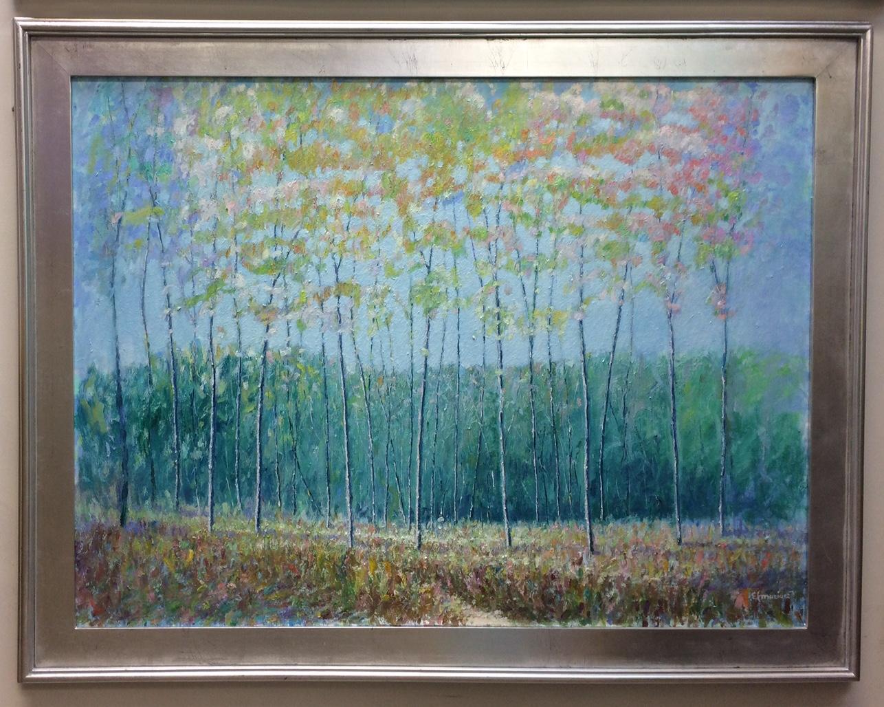 Eugene Maziarz Landscape Painting - Forest Fantasy, original 30x40 contemporary landscape