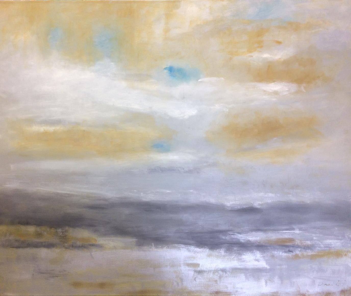 Donna M. Grande Landscape Painting - Silver Lining, original 40x48 abstract contemporary landscape