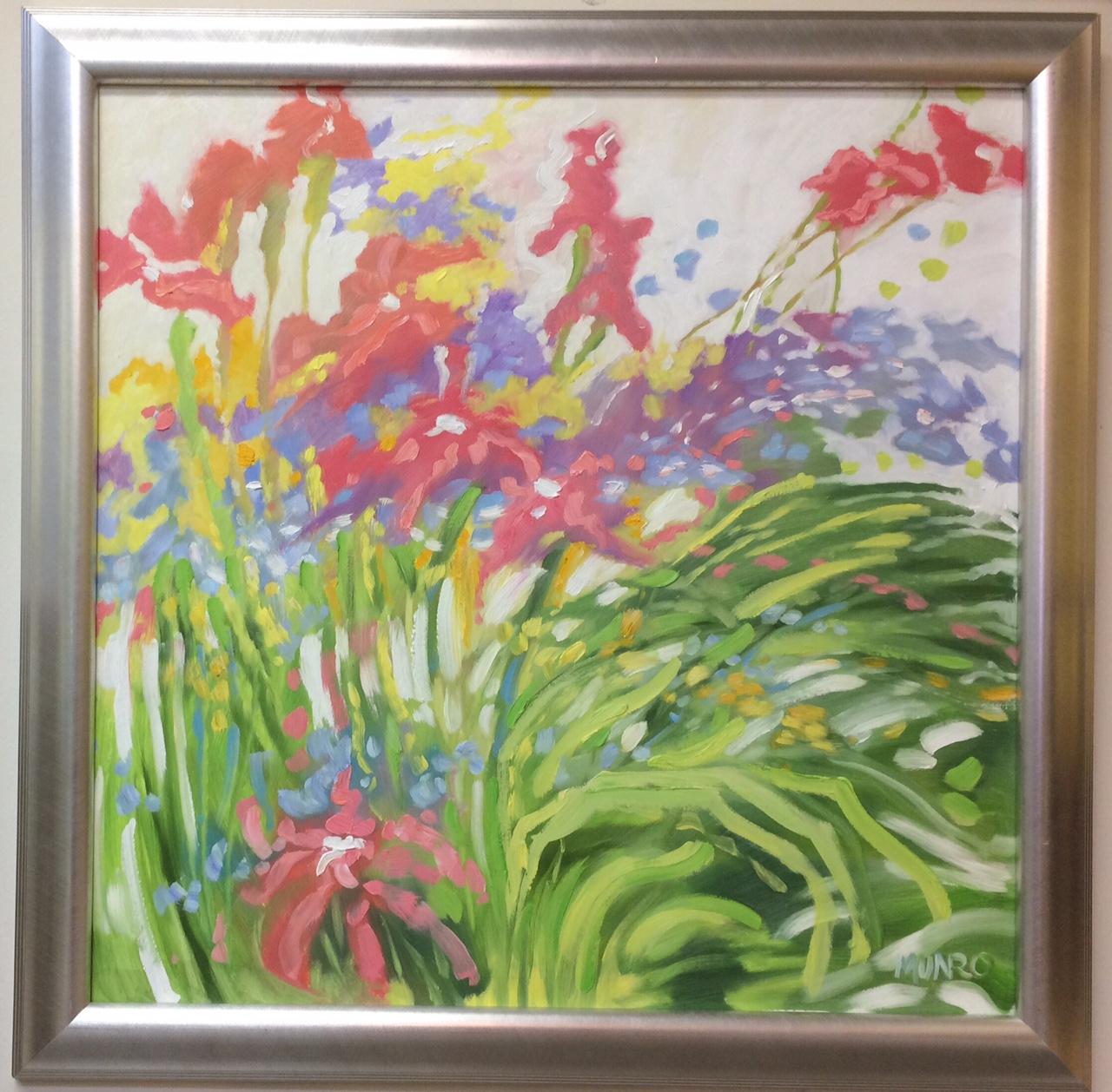 Judy Munro Landscape Painting - Windswept, original 30x30  expressionist landscape