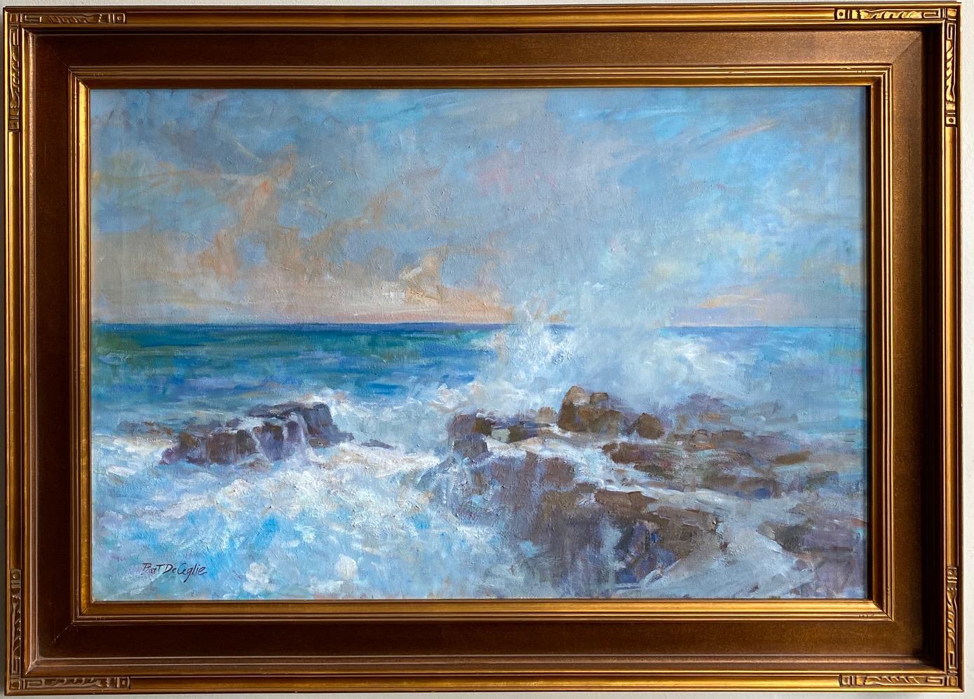 Bart DeCeglie Landscape Painting - Crashing Waves, original 24x36 marine landscape
