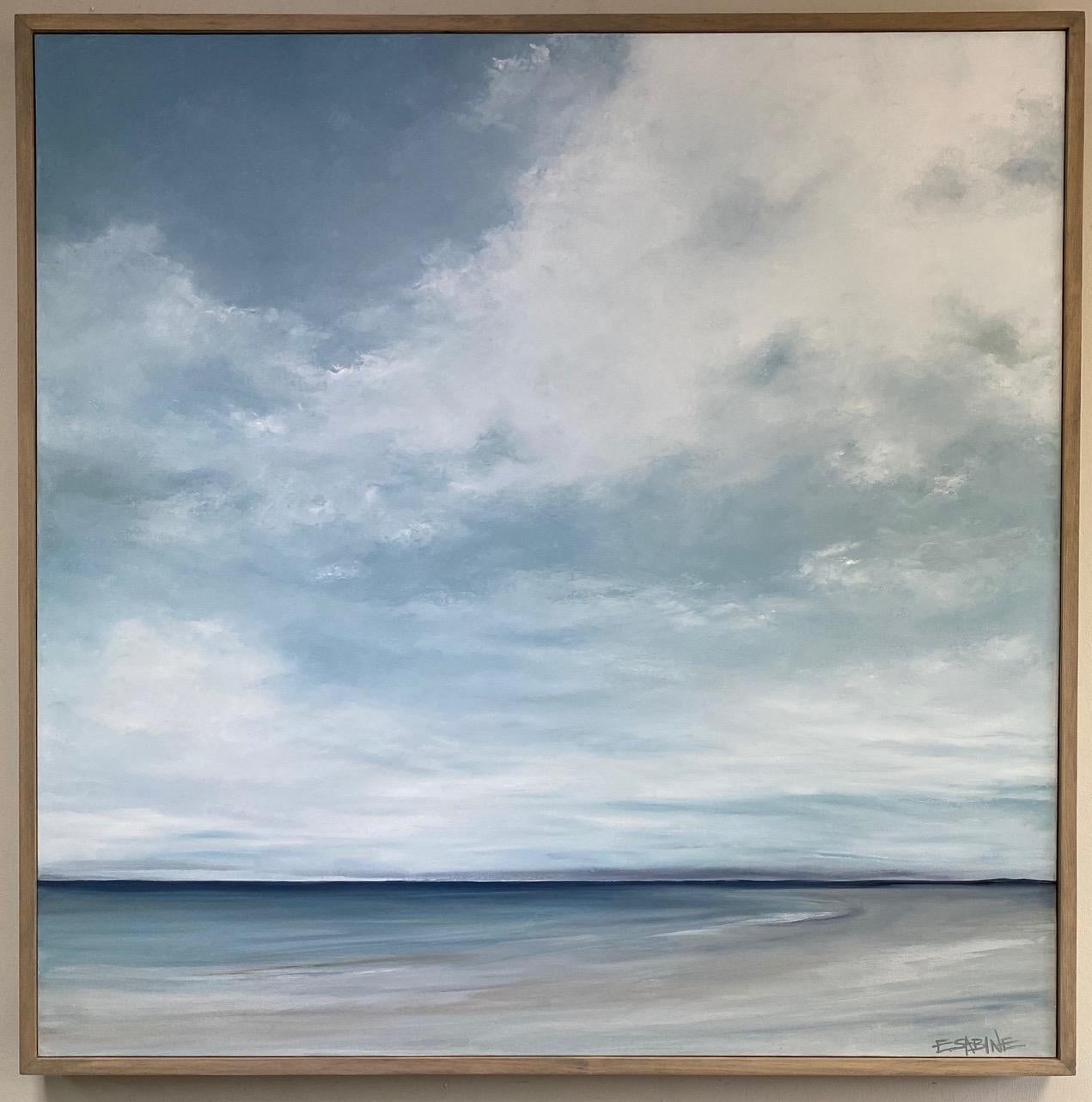 Elizabeth Sabine Landscape Painting - Seascape 79-AL, original 48x48 contemporary marine landscape