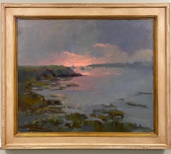 Pink Skies, original 30x36 marine landscape