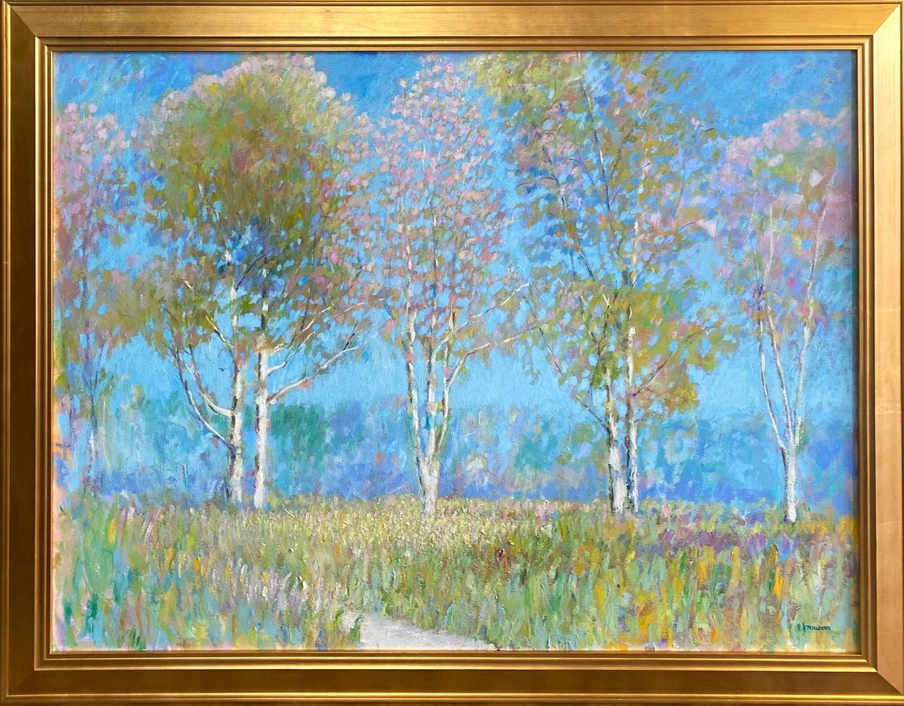 Light Through the Trees, original 30x40 expressionist landscape