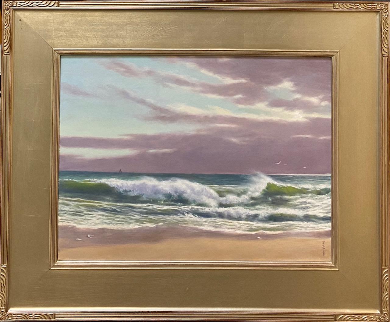Barry DeBaun Landscape Painting - The Breakers, original 18x24 impressionist marine landscape