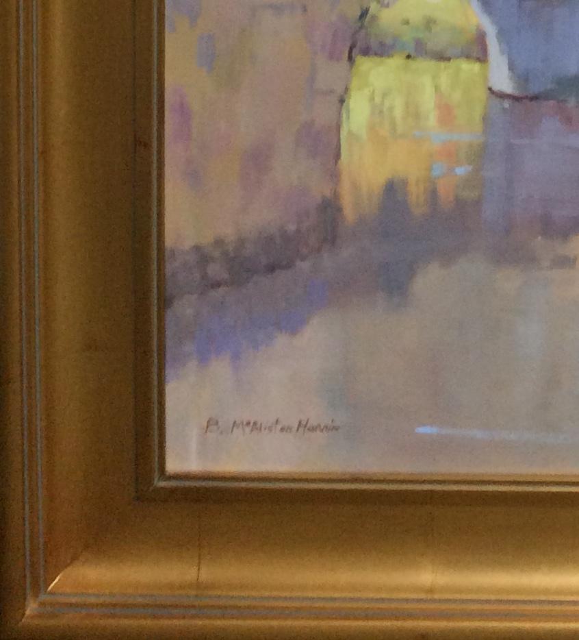 Reflektionen des Abends, originale französische impressionistische Landschaft (Impressionismus), Painting, von Blanche McAlister Harris