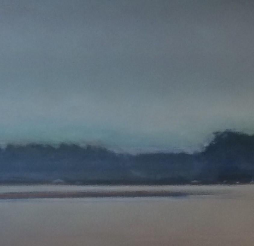 Grey Skies, original contemporary landscape - Painting by Irene S. Mayo