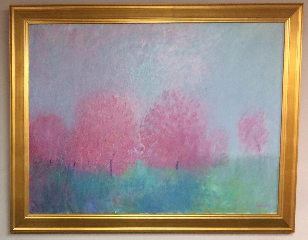 Eugene Maziarz Landscape Painting - Springtime Abstraction, original 30x40 contemporary abstract landscape