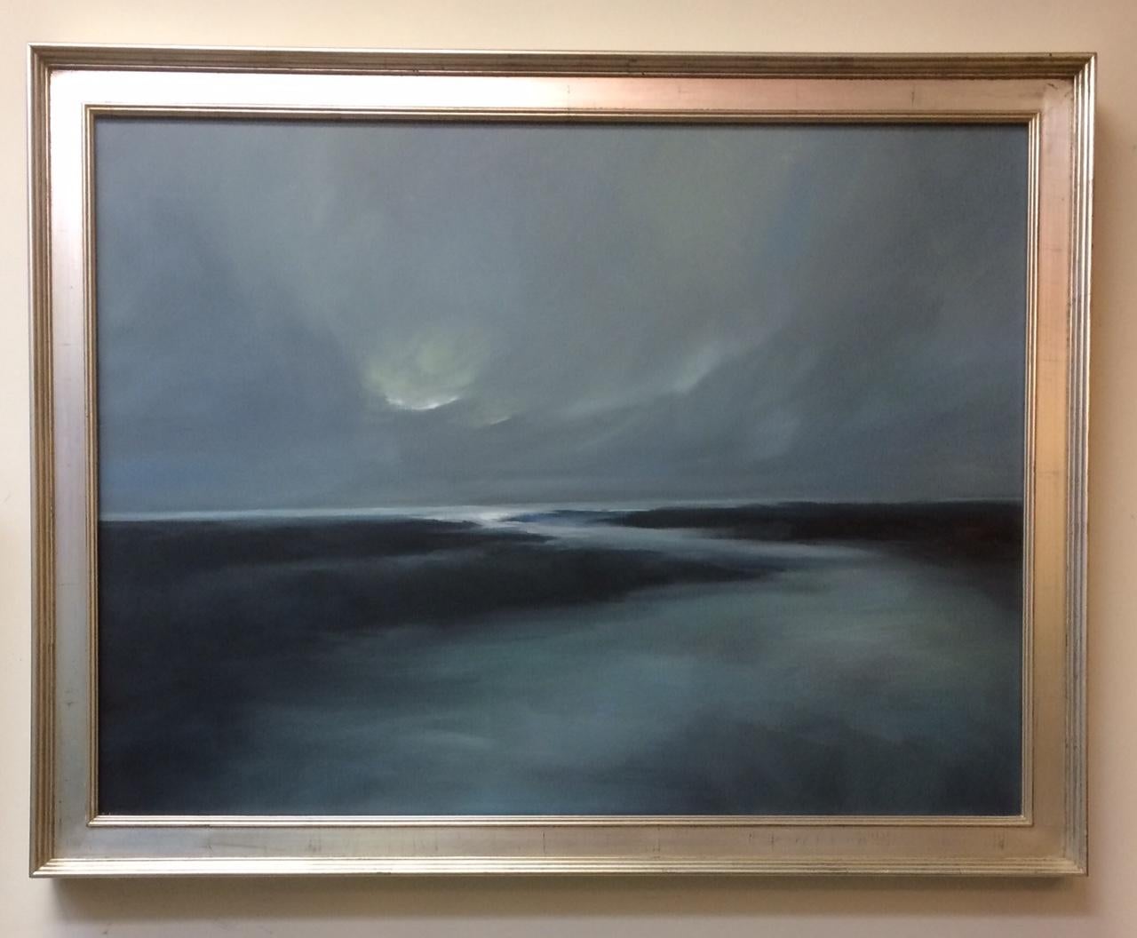 Moon Rise, original contemporary marine landscape - Painting by Joanne Parent