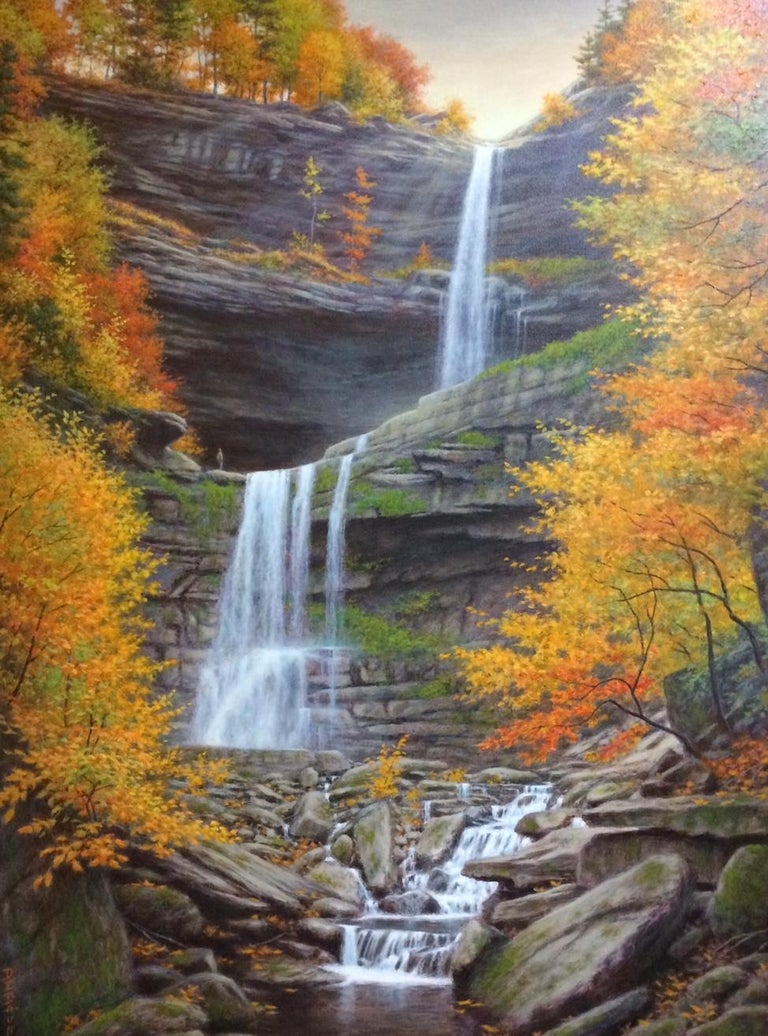 Barry DeBaun - Kaaterskill Falls, original realistic landscape at 1stDibs