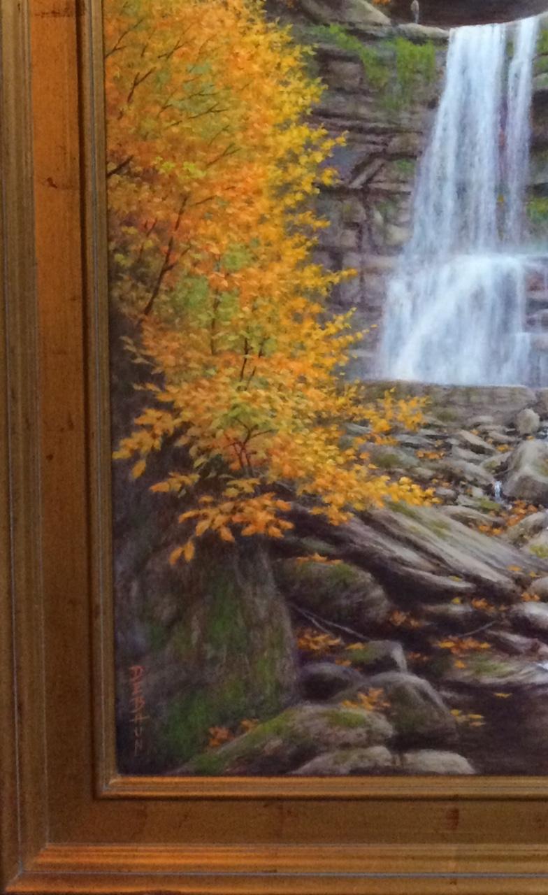 realistic waterfall painting