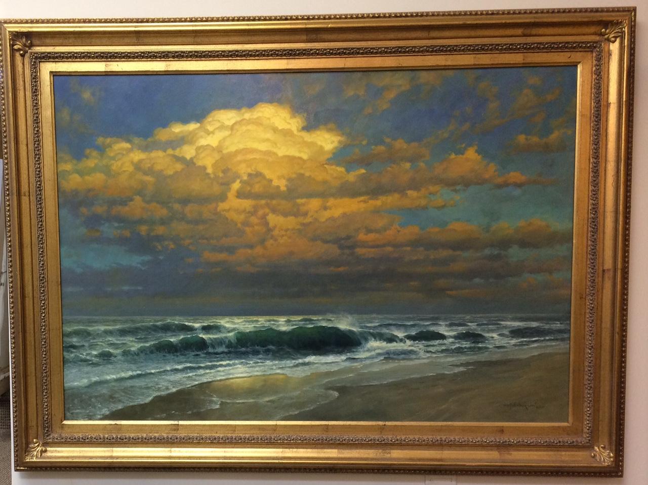 David F. Henderson Landscape Painting - Endless Sea,  original 31X44 realistic landscape 