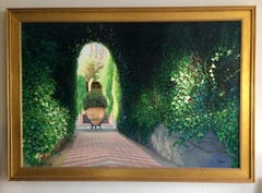 The Garden at San Domenico, original 30 x 45 realistic Italian landscape