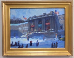 The MET, Winter Morning, New York City, original impressionist landscape 