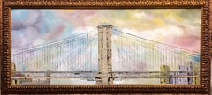 Roebling's Bridge, original 27x66 expressionist landscape of Brooklyn NYC